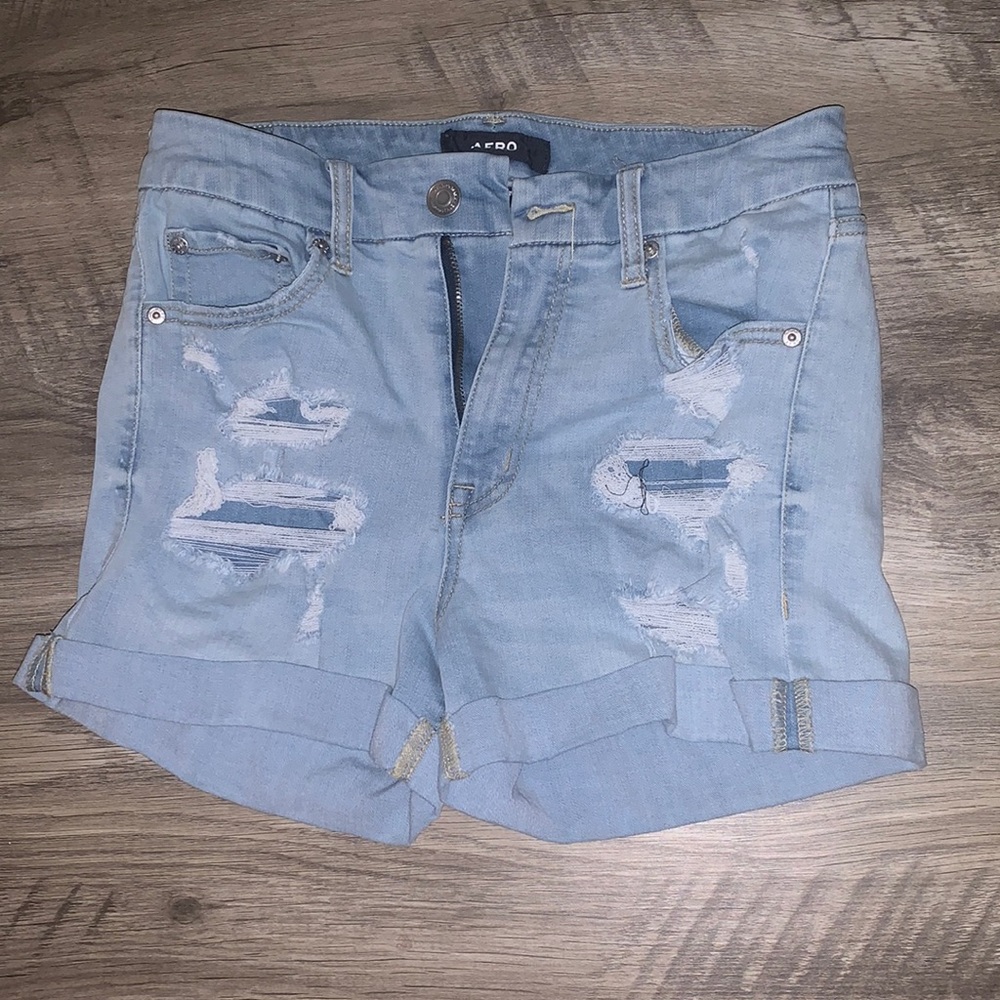 Aero mid rise curvy jean shorts